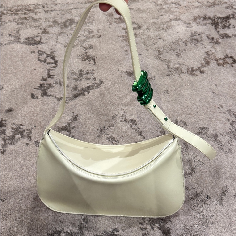 Bottega veneta white flap shoulder bag
